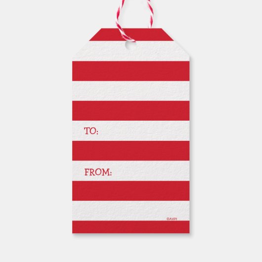 クリスマスおもしろい犬がポールをなめる ギフトタグ (裏面)