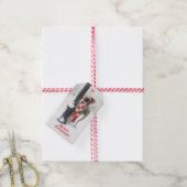 クリスマスおもしろい犬がポールをなめる ギフトタグ (より糸付き)