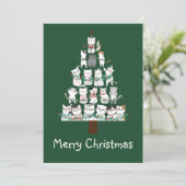 クリスマスおもしろい猫の木おもしろい 招待状 (スタンド正面)