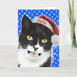 クリスマスおもしろい猫グリーティングカード シーズンカード