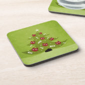 クリスマスおもしろい猫好き コースター (左側)
