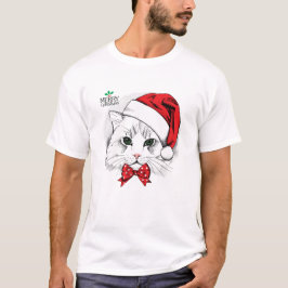 クリスマスおもしろい猫好き Tシャツ
