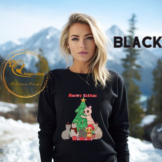 クリスマスおもしろい猫 スウェットシャツ