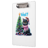 クリスマスおもしろい猫What with Tree Sticker クリップボード (左)