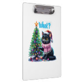 クリスマスおもしろい猫What with Tree Sticker クリップボード (右)