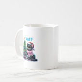 クリスマスおもしろい猫What with Tree Sticker コーヒーマグカップ (正面左)