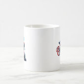クリスマスおもしろい猫What with Tree Sticker コーヒーマグカップ (中央)