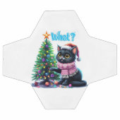 クリスマスおもしろい猫What with Tree Sticker サッカーボール (フラット)
