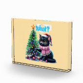 クリスマスおもしろい猫What with Tree Sticker フォトブロック (右)