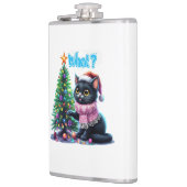 クリスマスおもしろい猫What with Tree Sticker フラスク (左)
