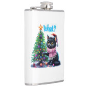 クリスマスおもしろい猫What with Tree Sticker フラスク (右)