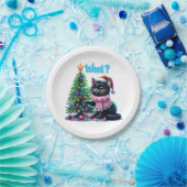クリスマスおもしろい猫What with Tree Sticker ペーパープレート (パーティー)