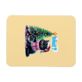 クリスマスおもしろい猫What with Tree Sticker マグネット (横)