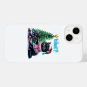 クリスマスおもしろい猫What with Tree Sticker Case-Mate iPhoneケース (裏面 (横))
