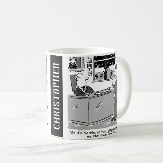 クリスマスおもしろい用の2つの法律漫画 コーヒーマグカップ (正面右)