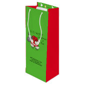 クリスマスおもしろい羊の漫画 ワインギフトバッグ (裏面アングル)