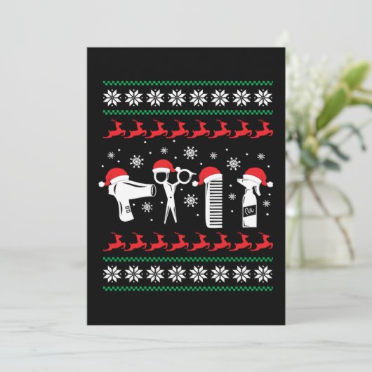 クリスマスおもしろい美容師クリスマスホリデーギフト シーズンカード (スタンド正面)