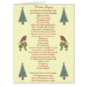 クリスマスおもしろい詩ロビンとクリスマスツリーのビッグカード (正面)