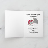 クリスマスおもしろい誕生日カード シーズンカード (内部)