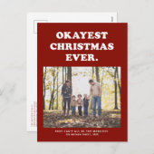 クリスマスおもしろい赤 シーズンポストカード (正面/裏面)