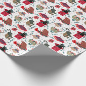 クリスマスおもしろい遊の箱に入った猫 ラッピングペーパー (角)