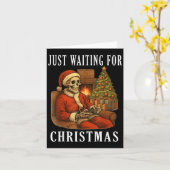 クリスマスおもしろい遊を待ち望んでいる人の骨格 カード (黄色い花)