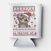 クリスマスおもしろい過剰刺激&フェスティバルAfラクーン 缶クーラー (正面)