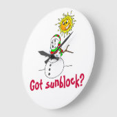 クリスマスおもしろい雪だるまジョーク ラージ壁時計 (傾斜)