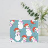 クリスマスおもしろい雪だるま シーズンポストカード (スタンド正面)