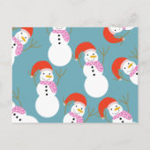 クリスマスおもしろい雪だるま シーズンポストカード (裏面)
