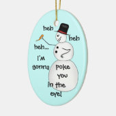 クリスマスおもしろい雪だるま セラミックオーナメント (左)