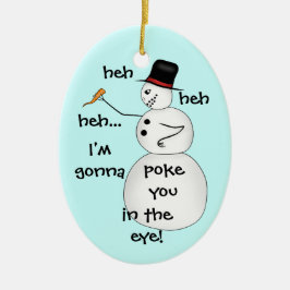 クリスマスおもしろい雪だるま セラミックオーナメント