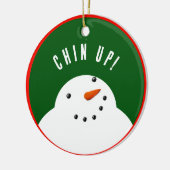 クリスマスおもしろい雪だるま セラミックオーナメント (左)