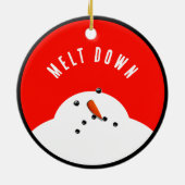 クリスマスおもしろい雪だるま セラミックオーナメント (裏面)