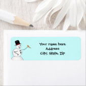 クリスマスおもしろい雪だるま ラベル (インサイチュ)