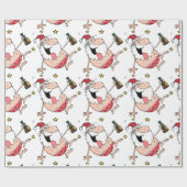 クリスマスおもしろい飲サンタ漫画 ラッピングペーパー (フラット)