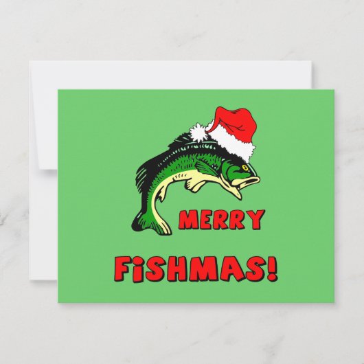 クリスマスおもしろい魚釣り シーズンカード (正面)