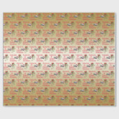 クリスマスおもしろい魚釣り♫♥ナマズのクリスマス金ゴールド ラッピングペーパー (フラット)