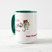 クリスマスおもしろい魚釣り♫♥ナマズのクリスマス マグカップ (正面左)