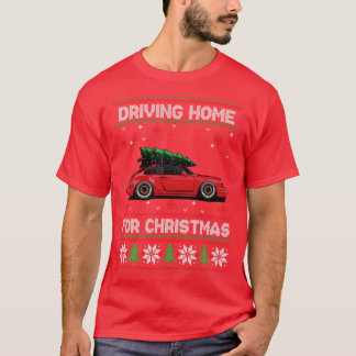 クリスマスおもしろい911のために家を運転する醜いセーター Tシャツ