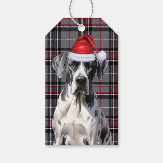 クリスマスおもしろい・グレート・ダン愛犬家 ギフトタグ (正面)