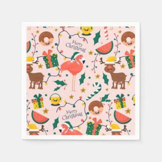 クリスマスおもしろい スタンダードカクテルナプキン