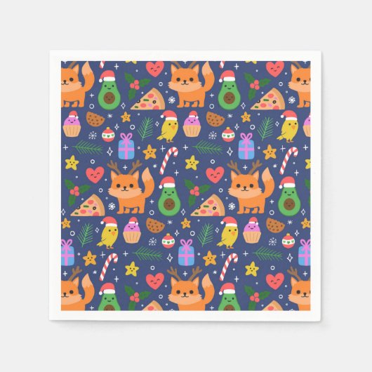 クリスマスおもしろい スタンダードカクテルナプキン (正面)