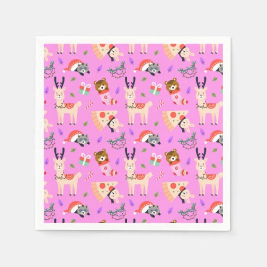 クリスマスおもしろい スタンダードカクテルナプキン (正面)