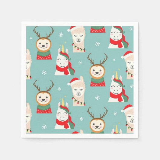 クリスマスおもしろい スタンダードカクテルナプキン (正面)