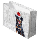 クリスマスおもしろい・ボーセロン犬の恋人 ラージペーパーバッグ (正面アングル)