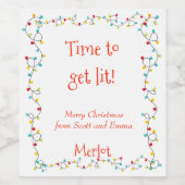 クリスマスおもしろい・ライトが点灯するまでの時間 ワインラベル (シングルラベル)