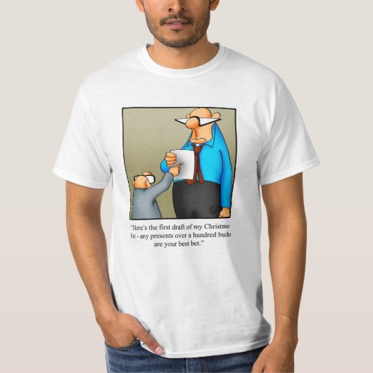 クリスマスおもしろい「リスト」ユーモアTシャツのギフト Tシャツ (正面)