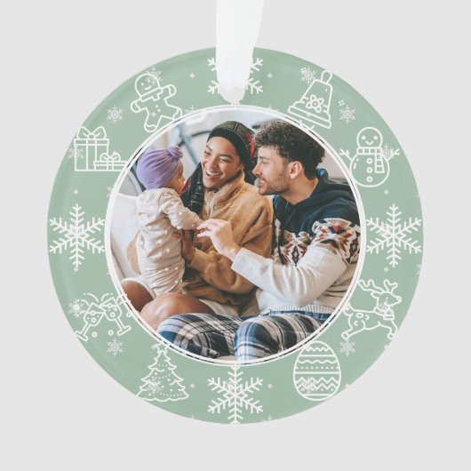 クリスマスおもしろい |両面フォトホーン オーナメント (正面)