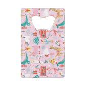 クリスマスおもしろい：動物のシームレスなパターン。 クレジットカード栓抜き (裏面)